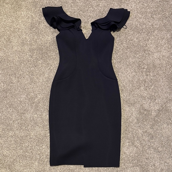 Eliza J Navy Ruffled Dress - Picture 2 of 5